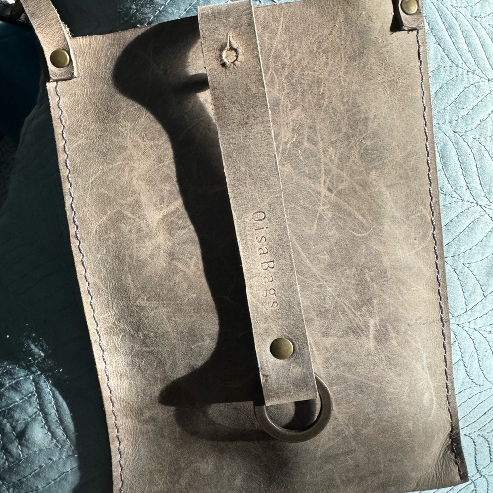 Genuine leather Taupe Crossbody Bag
